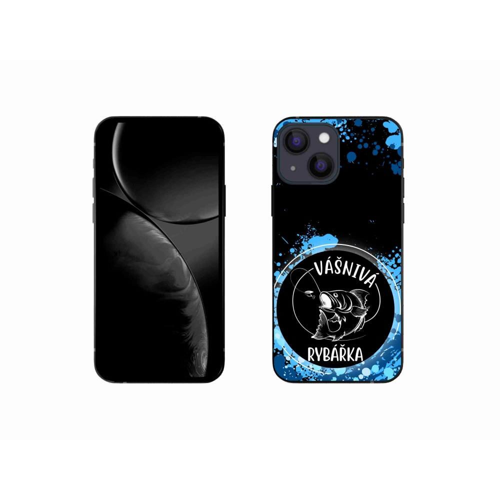 Gélový kryt mmCase na iPhone 13 mini 5.4 - vášnivá rybárka čierne pozadie