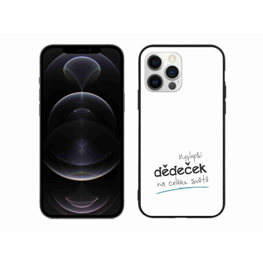Gélový kryt mmCase na iPhone 12 Pro Max - najlepší dedko 3 biele pozadie