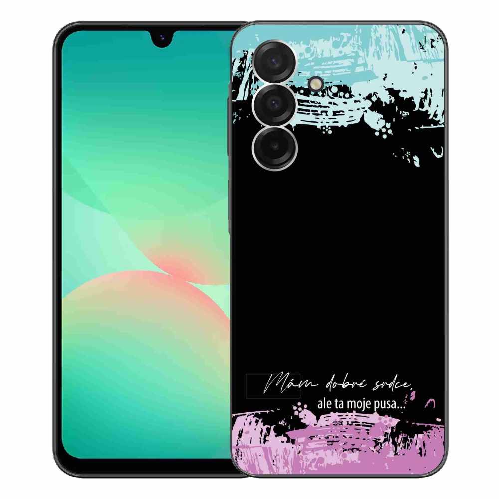Gélový kryt mmCase na Samsung Galaxy A26 5G - vtipný text 3 čierne pozadie