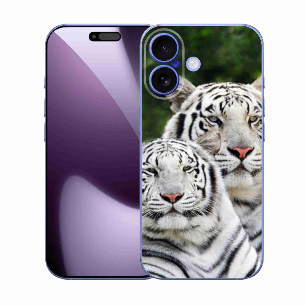 Gélový kryt mmCase na iPhone 17 - bieli tigre