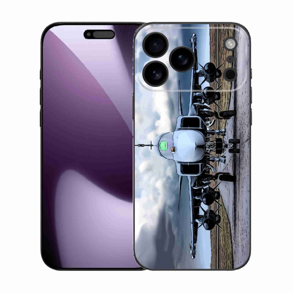 Gélový kryt mmCase na iPhone 17 Pro Max - vojenské lietadlo
