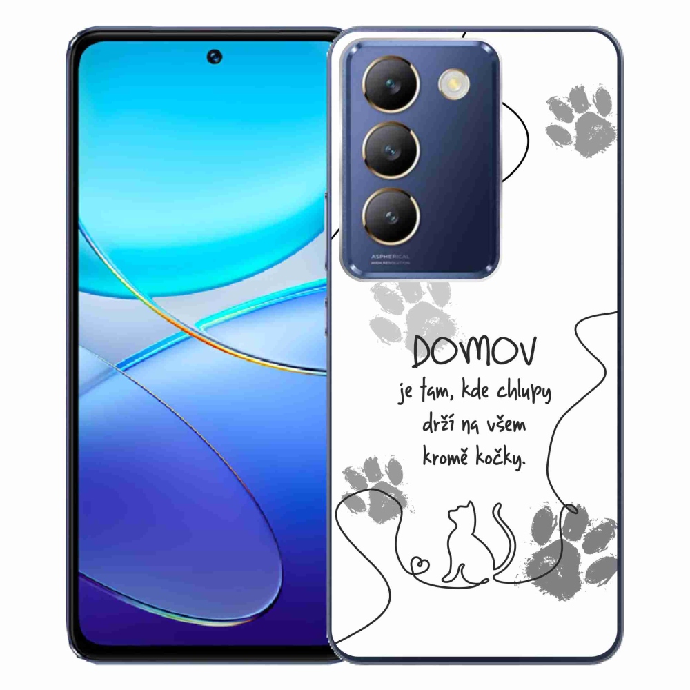 Gélový kryt mmCase na Vivo V40 SE 4G/5G - mačacie motív biele pozadie