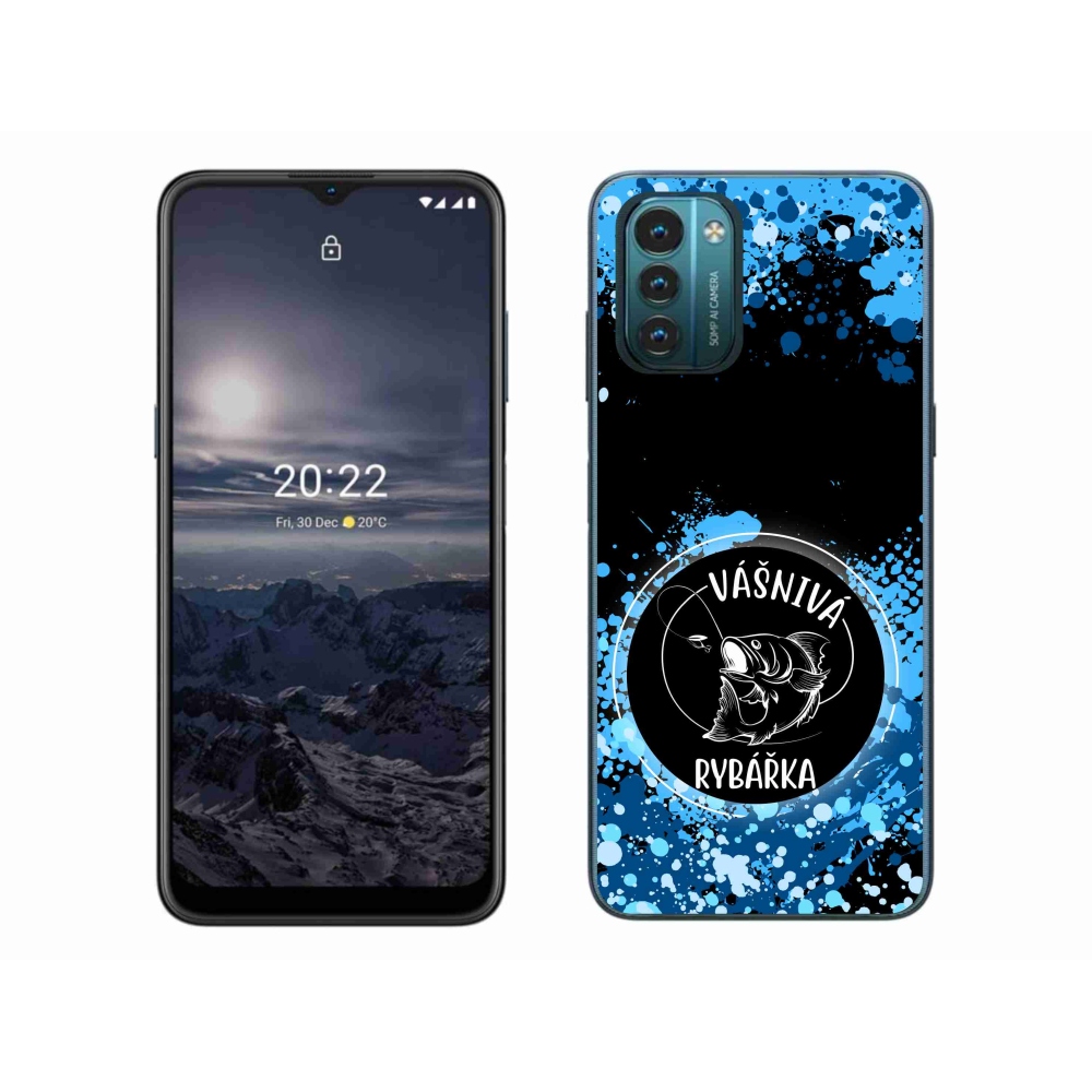Gélový kryt mmCase na Nokia G11/G21 - vášnivá rybárka čierne pozadie