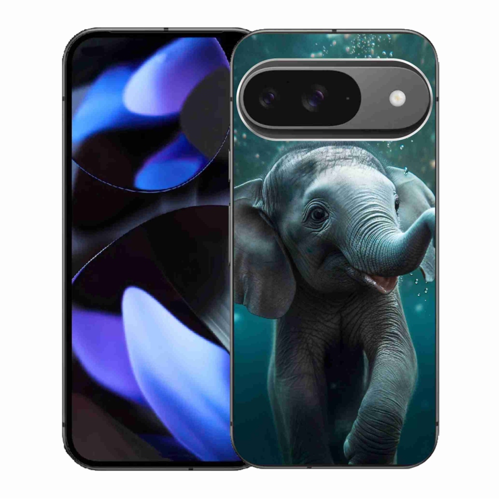 Gélový kryt mmCase na Google Pixel 9/9 Pro - sloník pod vodou