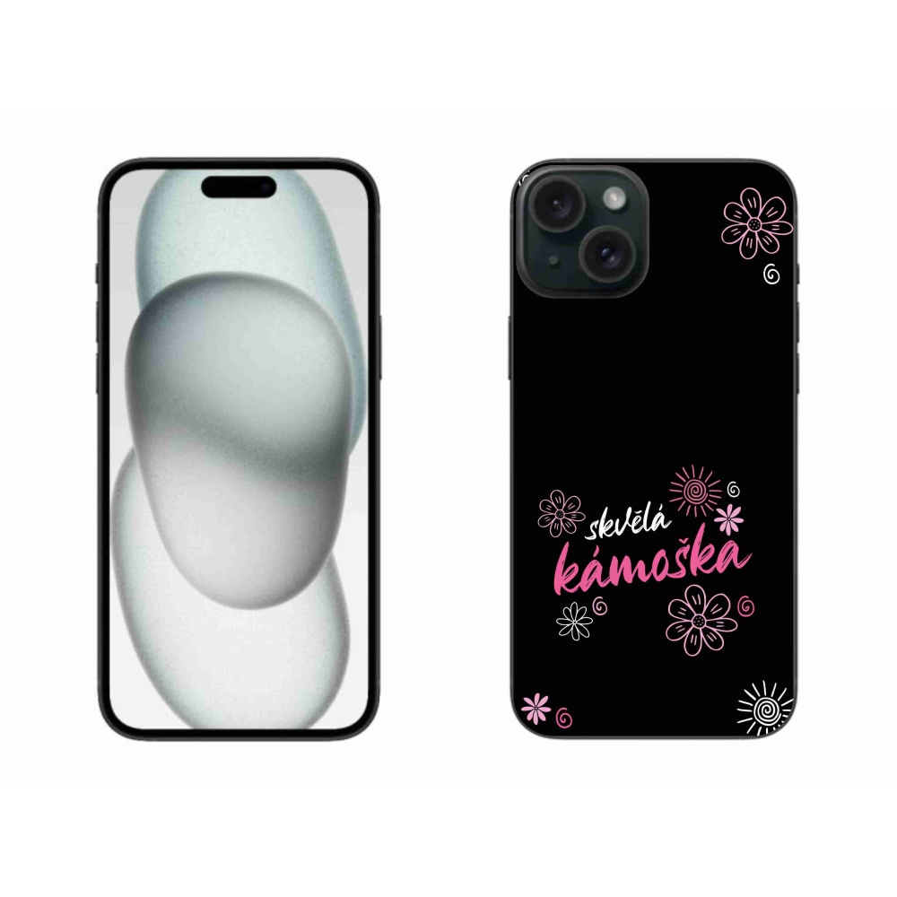 Gélový kryt mmCase na iPhone 15 Plus - skvelá kamoška čierne pozadie