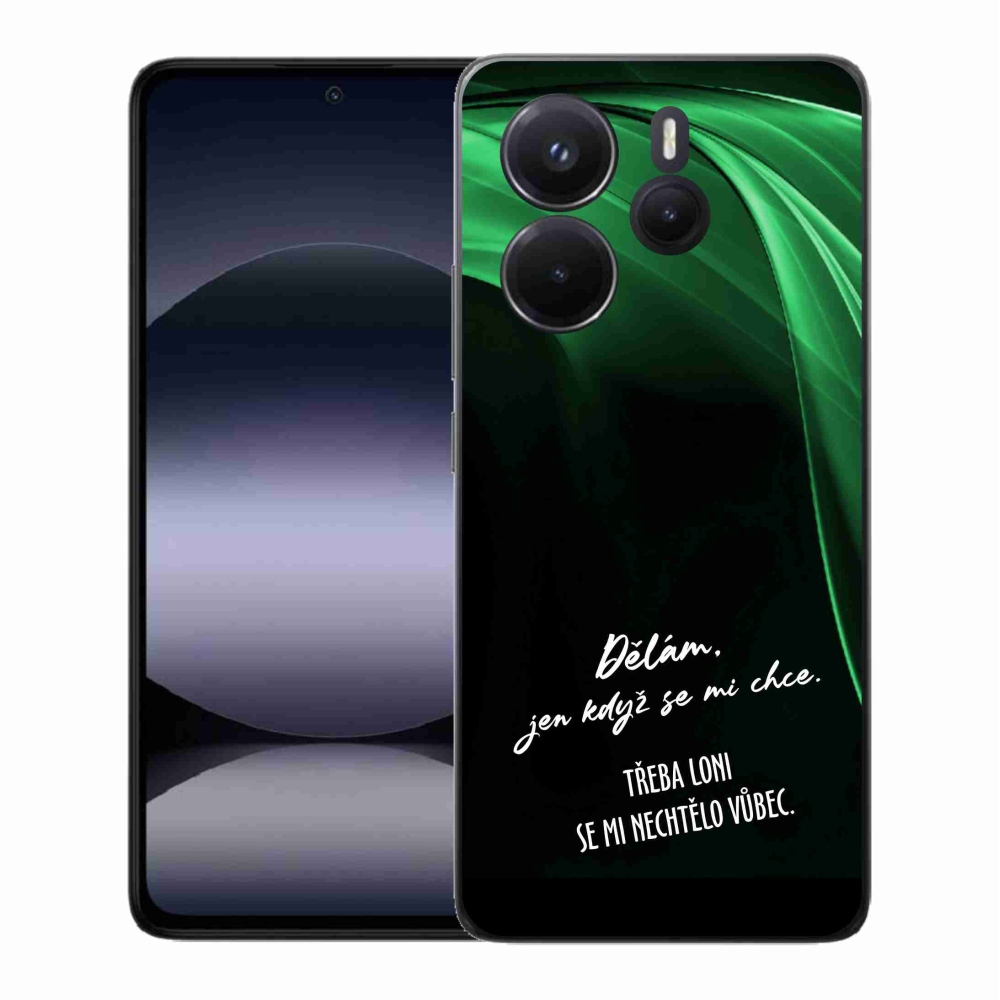 Gélový kryt mmCase na Xiaomi Redmi Note 14 - vtipný text 12 čierne pozadie