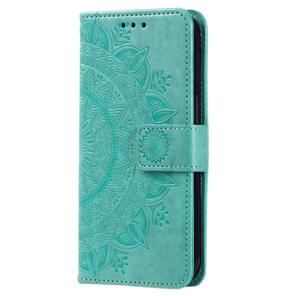 Mandala knižkové púzdro na Xiaomi Redmi Note 14 - modrozelené