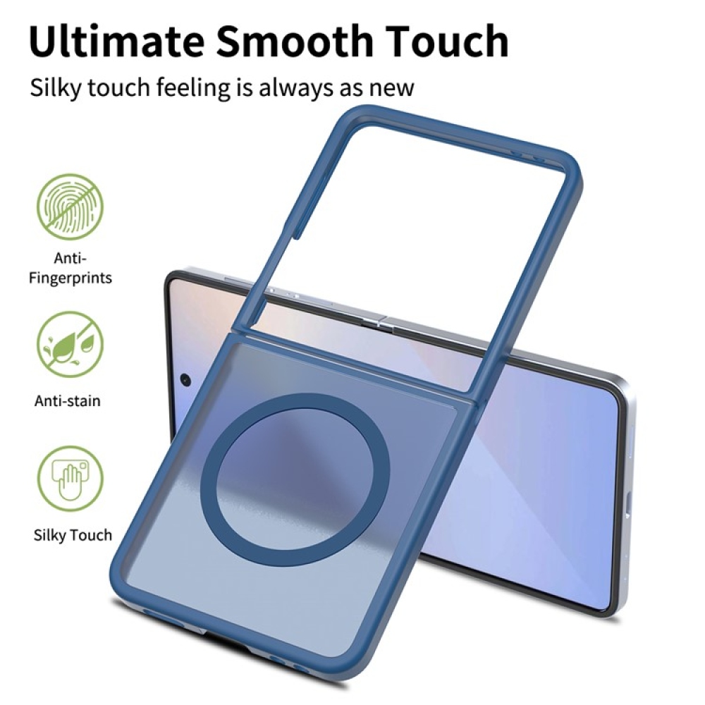 Skin gélový obal s pevným chrbtom a podporou MagSafe na Samsung Galaxy Z Flip7 5G - modrý