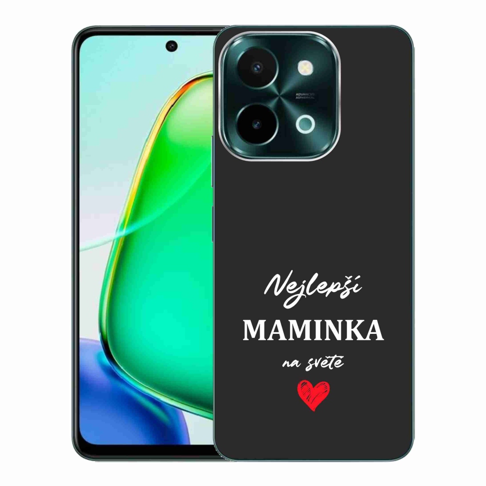 Gélový kryt mmCase na Vivo Y28 - najlepšia mamička 1 čierne pozadie
