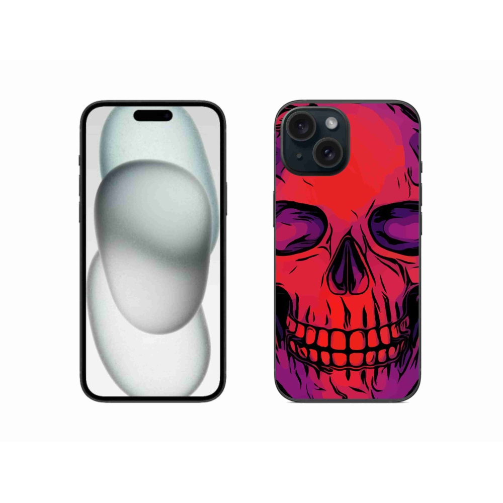 Gélový obal mmCase na iPhone 15 - lebka