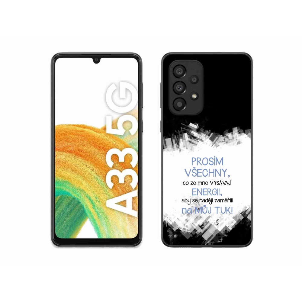 Gélový kryt mmCase na Samsung Galaxy A33 5G - vtipný text 1 modrý