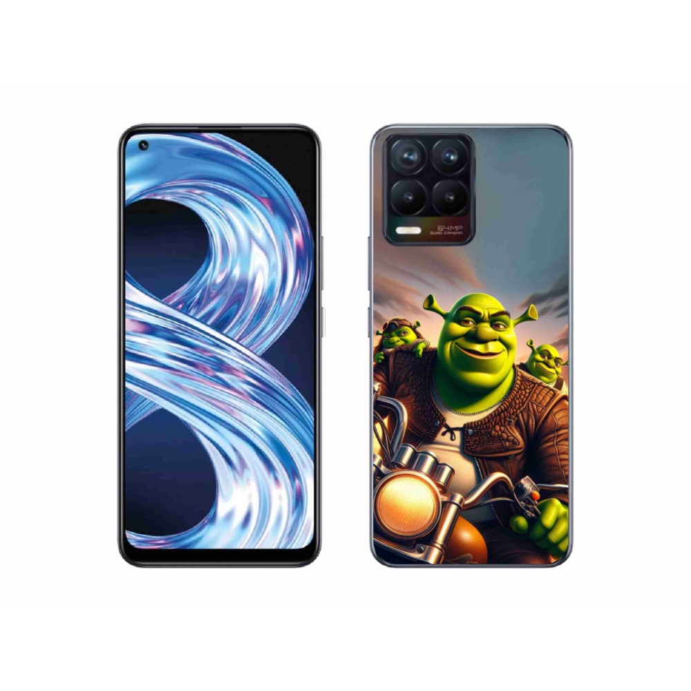 Gélový kryt mmCase na Realme 8 Pro - shrek na motorke