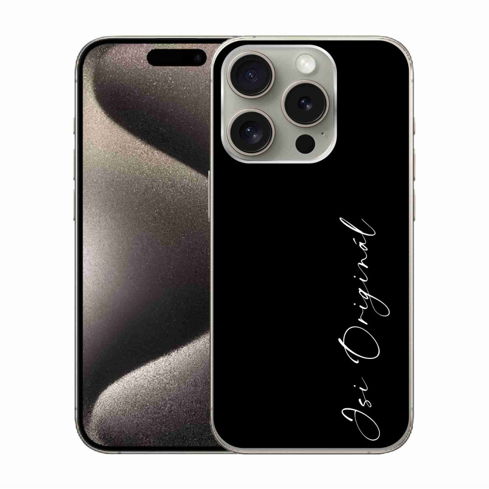Gélový kryt mmCase na iPhone 15 Pro - si originál čierne pozadie