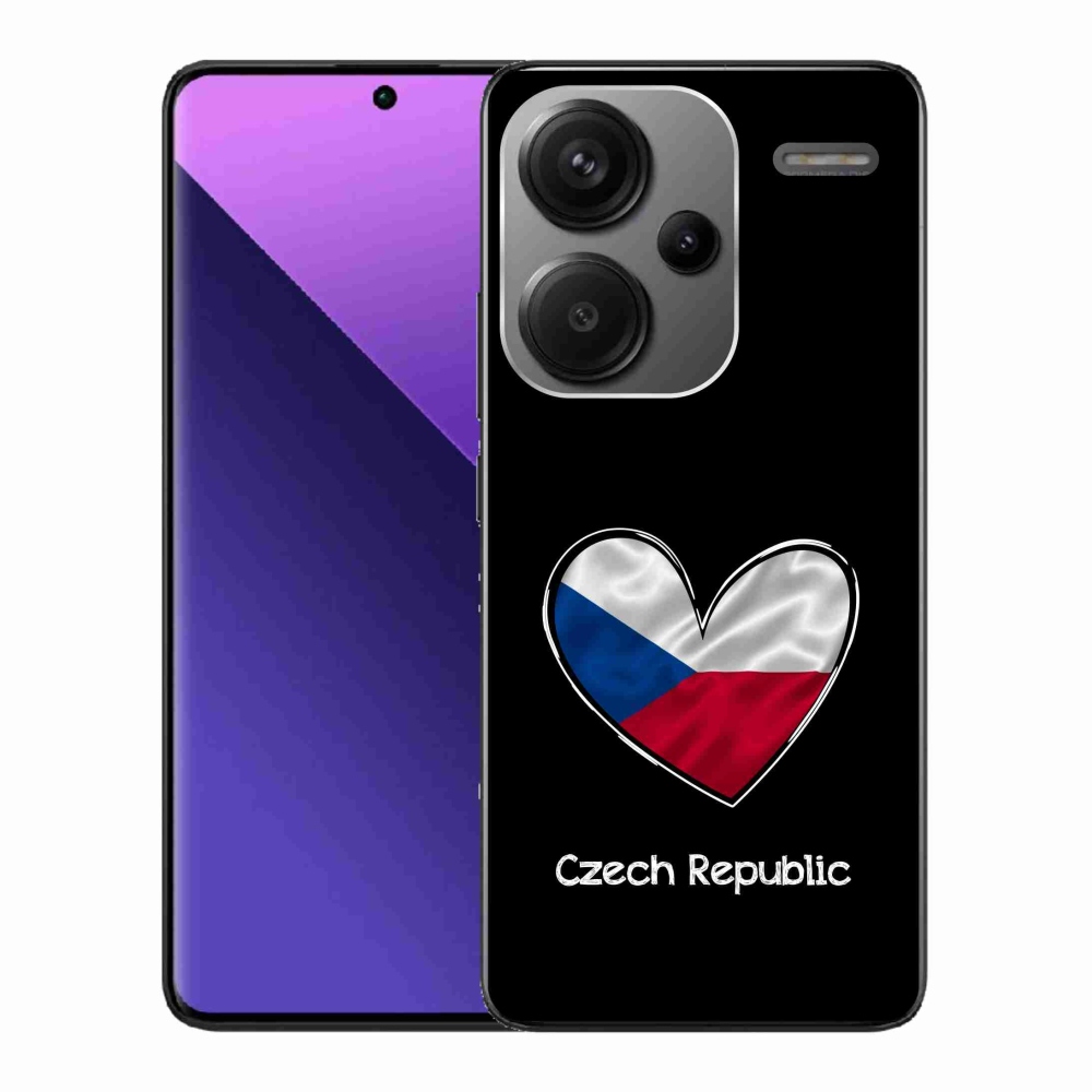 Gélový kryt mmCase na Xiaomi Redmi Note 13 Pro+ 5G - vlajka srdca čierne pozadie