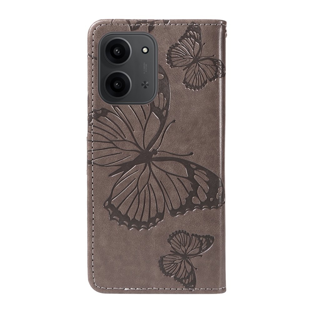 Big Butterfly knižkové púzdro na Xiaomi Redmi 15C 4G/5G (173mm) - šedé