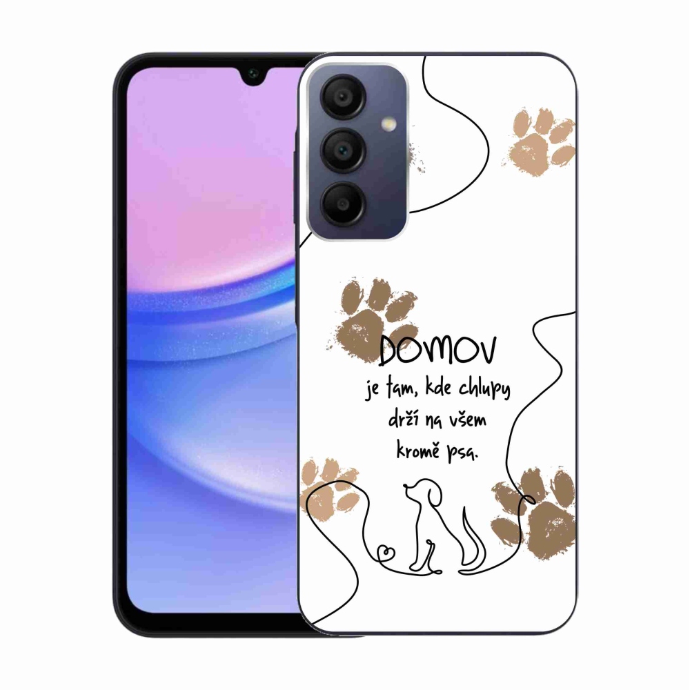 Gélový kryt mmCase na Samsung Galaxy A15 4G/5G - psí motív biele pozadie