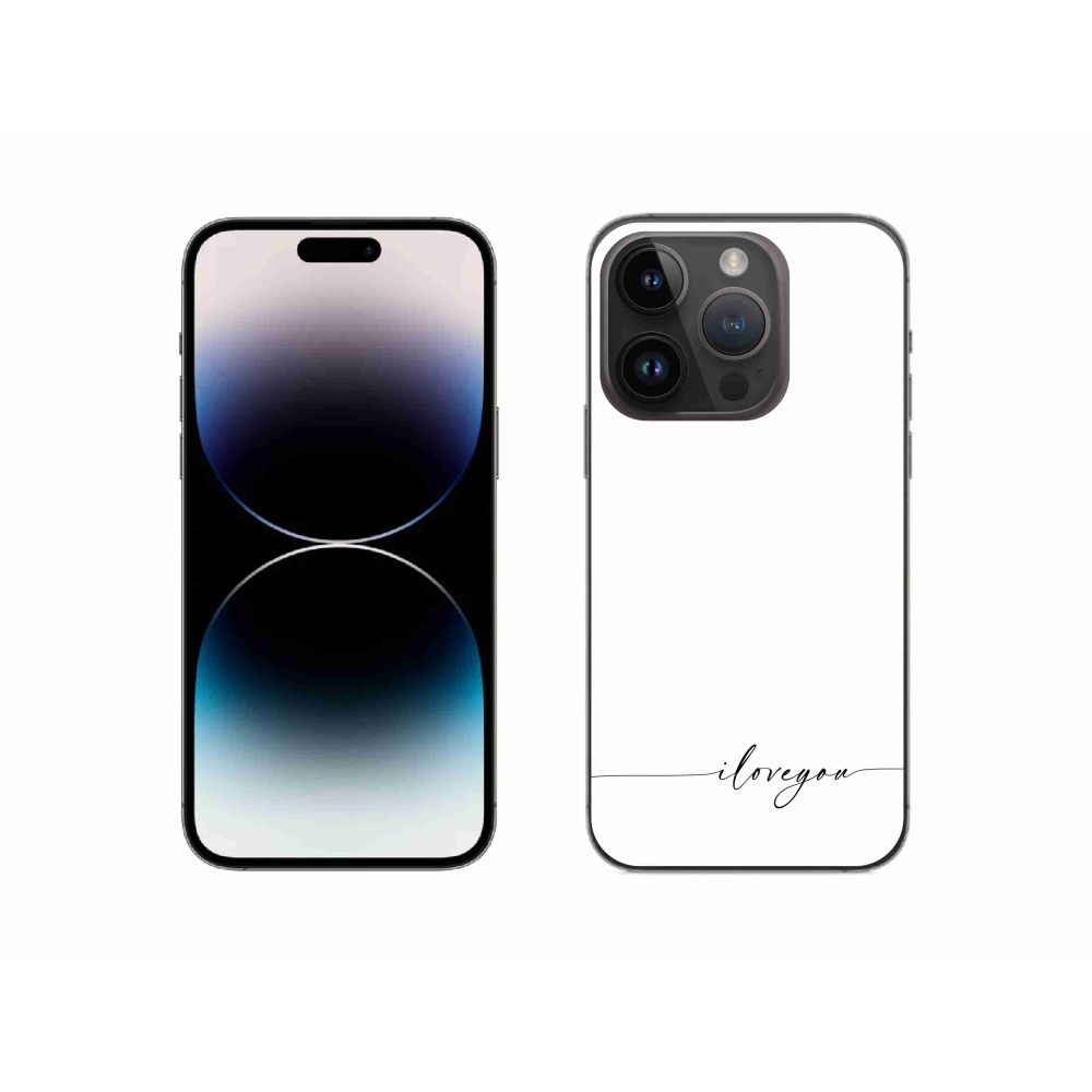 Gélový kryt mmCase na iPhone 14 Pro 6.1 - I love you biele pozadie
