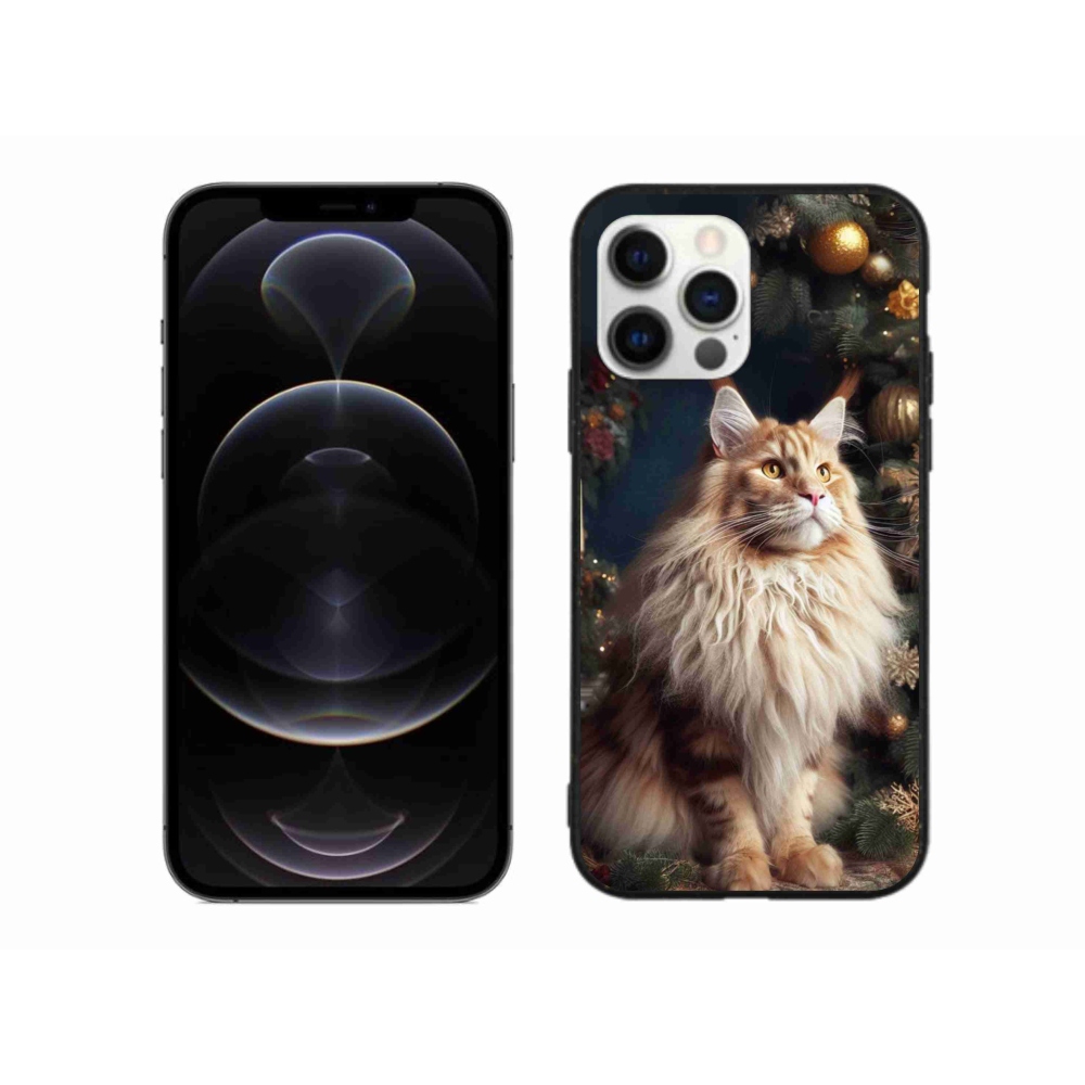 Gélový kryt mmCase na iPhone 12 Pro Max - mačka pri stromčeku