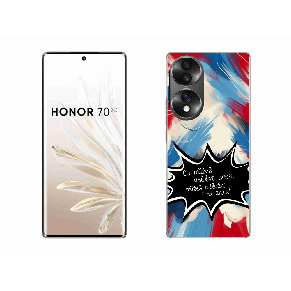 Gélový kryt mmCase na Honor 70 - vtipný text 9 čierne pozadie