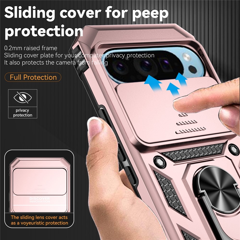 Slide odolný kryt na Google Pixel 10 Pro/Pixel 10/9 Pro/9 - ružovozlatý