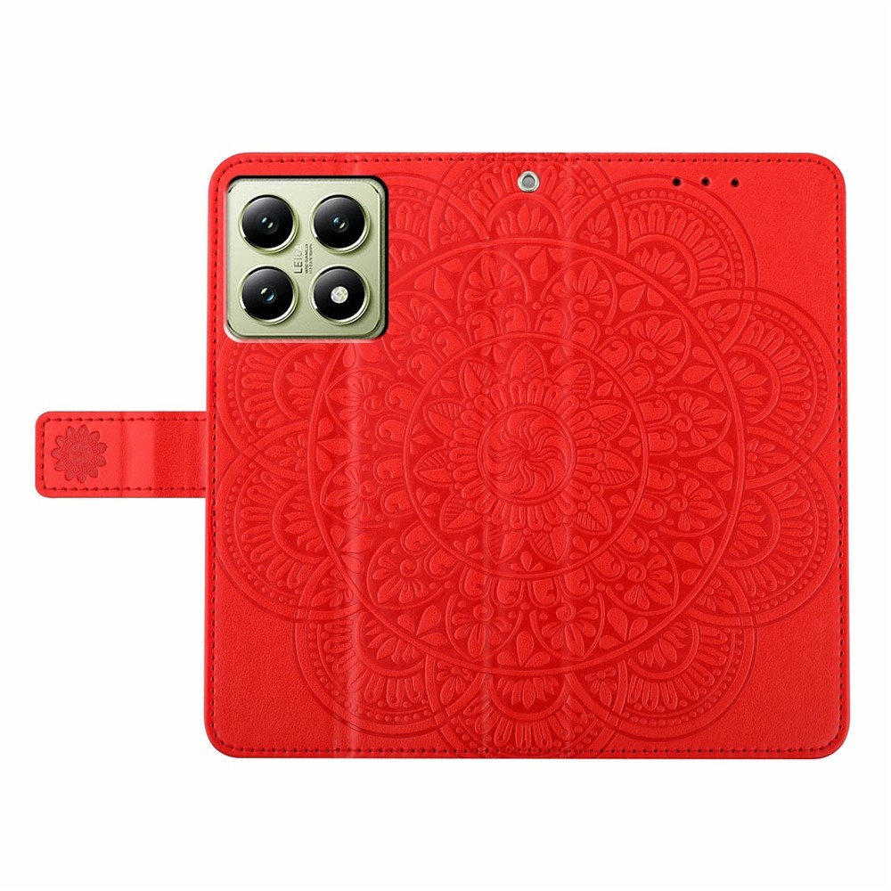 Mandala knižkové púzdro na Xiaomi 15T - červené