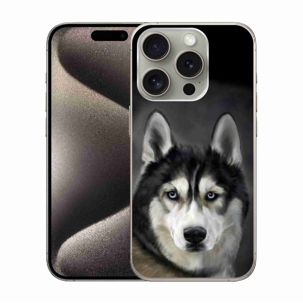 Gélový obal mmCase na iPhone 15 Pro - husky