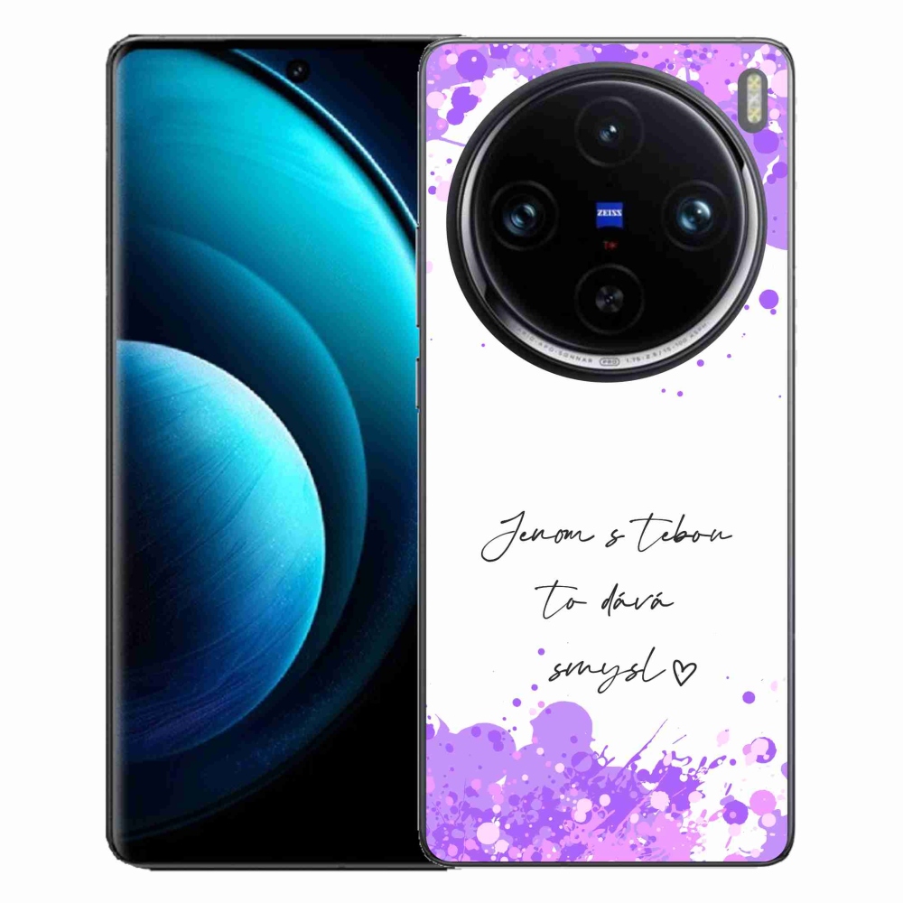 Gélový kryt mmCase na Vivo X100 Pro 5G - zamilovaný text biele pozadie