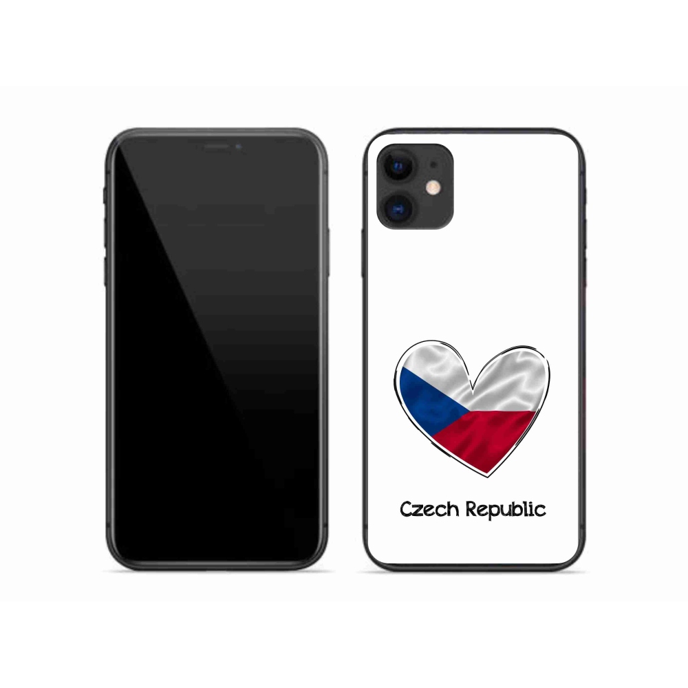 Gélový kryt mmCase na iPhone 11 - vlajka srdca biele pozadie