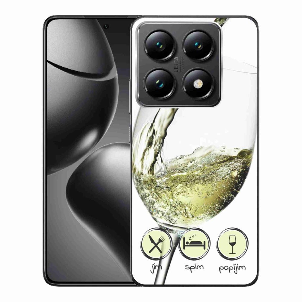 Gélový kryt mmCase na Xiaomi 14T Pro - pohár vína bielej