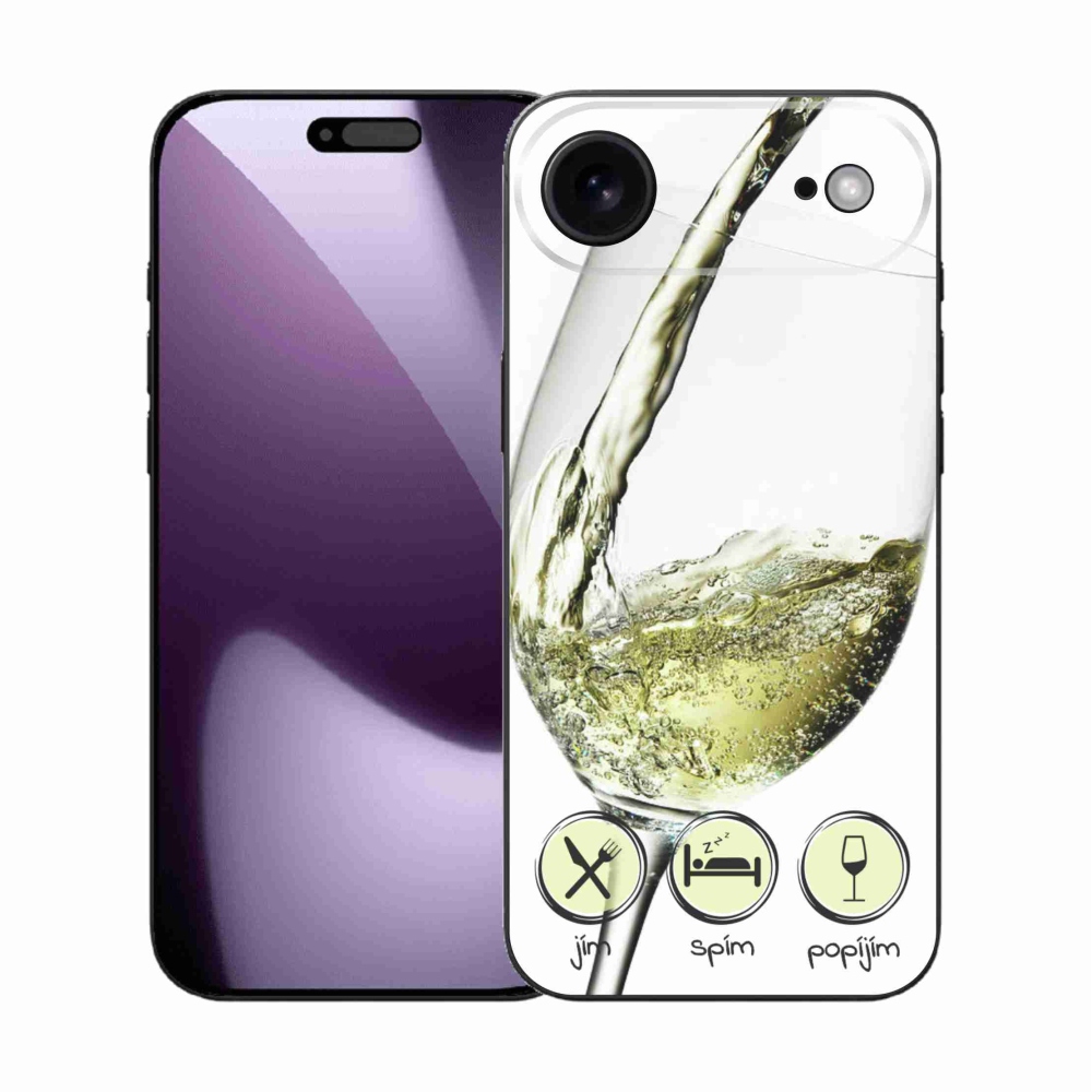 Gélový kryt mmCase na iPhone 17 Air - pohár vína bielej
