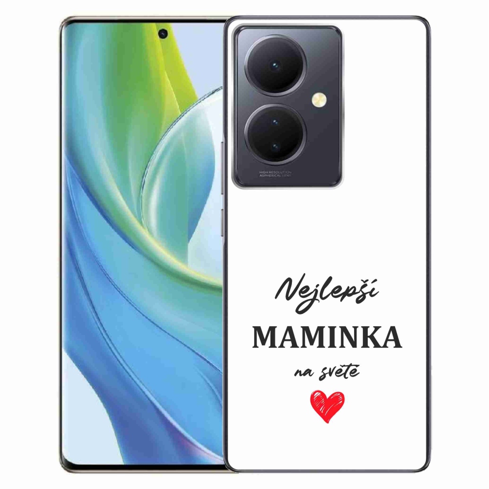 Gélový kryt mmCase na Vivo V29 Lite 5G - najlepšia mamička 1 biele pozadie