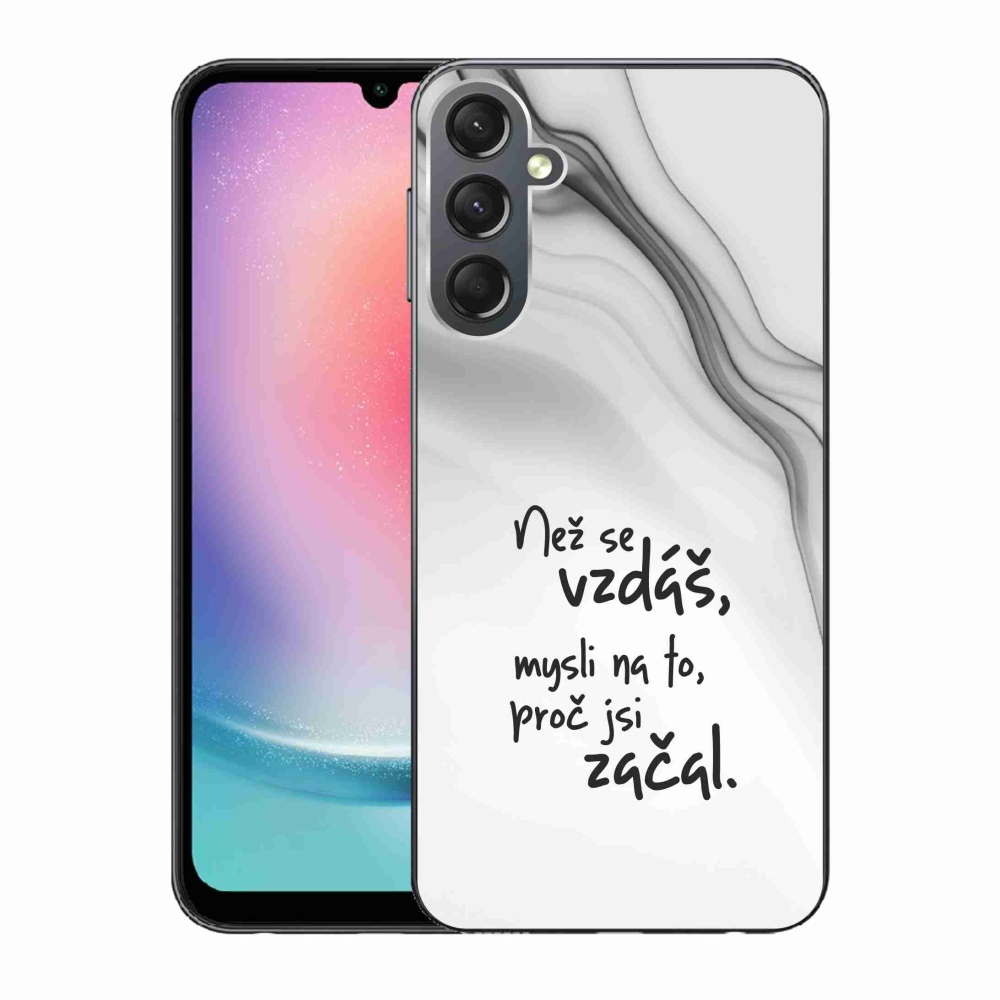 Gélový kryt mmCase na Samsung Galaxy A24 - citát 2 biele pozadie