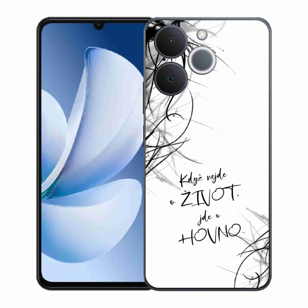 Gélový kryt mmCase na Realme Note 70T - vtipný text 16 biele pozadie