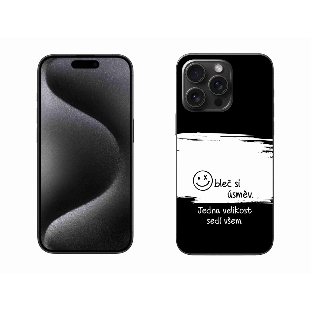 Gélový kryt mmCase na iPhone 15 Pro Max - vtipný text 8 bieločierne pozadie