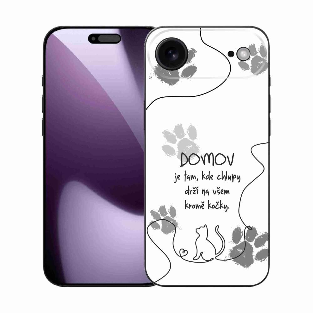 Gélový kryt mmCase na iPhone 17 Air - mačacie motív biele pozadie