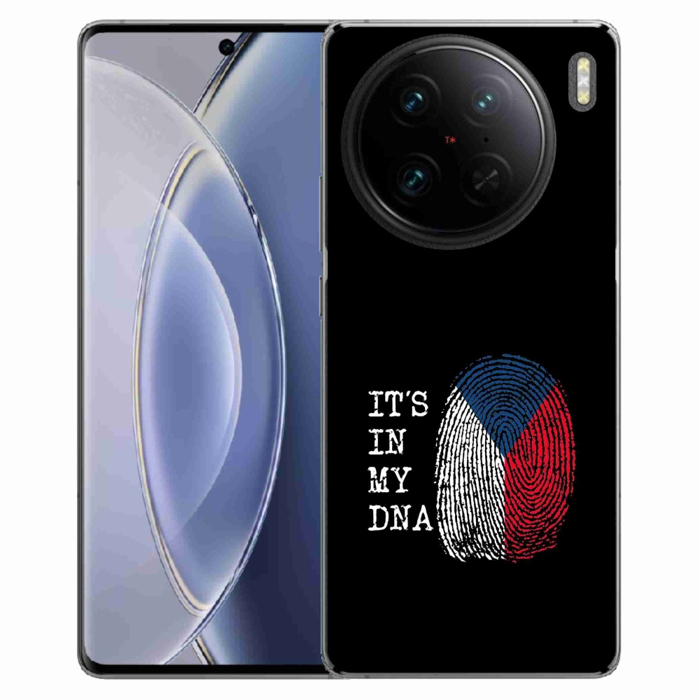 Gélový kryt mmCase na Vivo X90 Pro - vlajka odtlačok prsta čierne pozadie