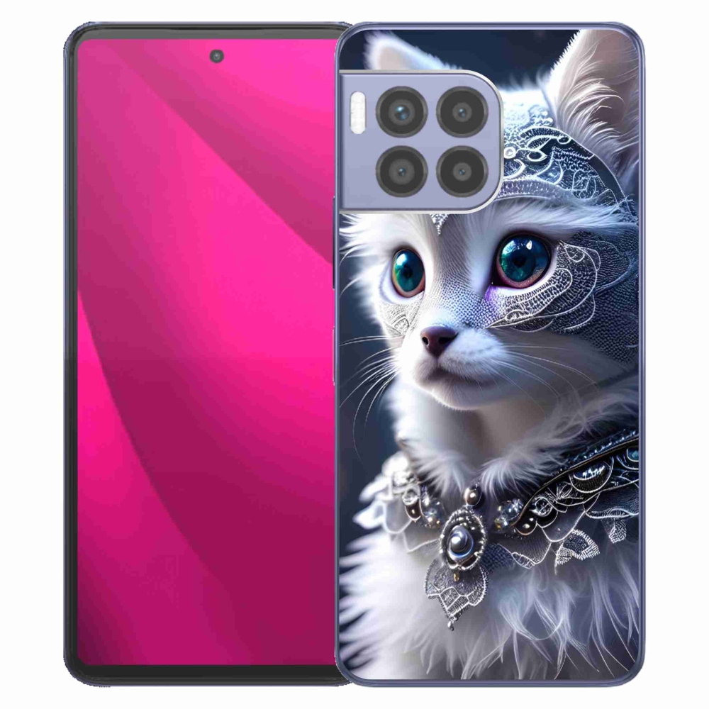 Gélový kryt mmCase na T-Mobile T Phone 2 Pro - biela mačka