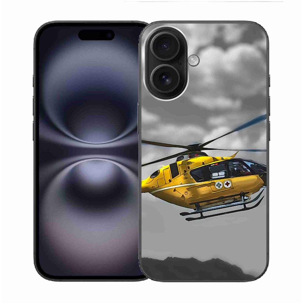 Gélový kryt mmCase na iPhone 16 - žltá helikoptéra