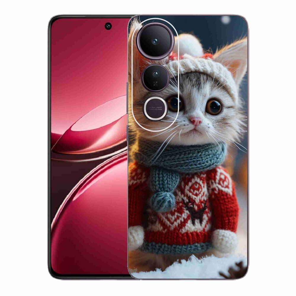 Gélový kryt mmCase na Vivo V50 Lite 4G/5G - mačiatko vo svetri
