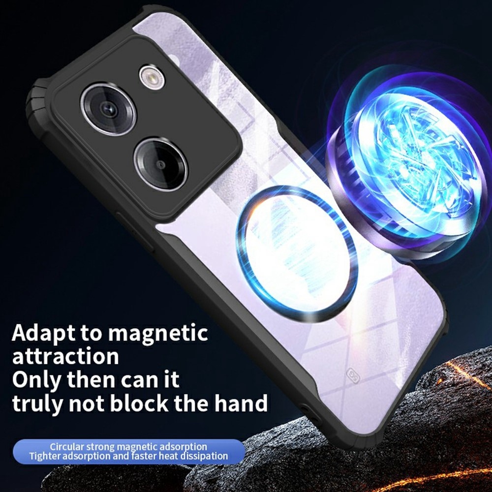 Rein odolný kryt s podporou MagSafe na Xiaomi Poco M7 Pro 5G - čierny