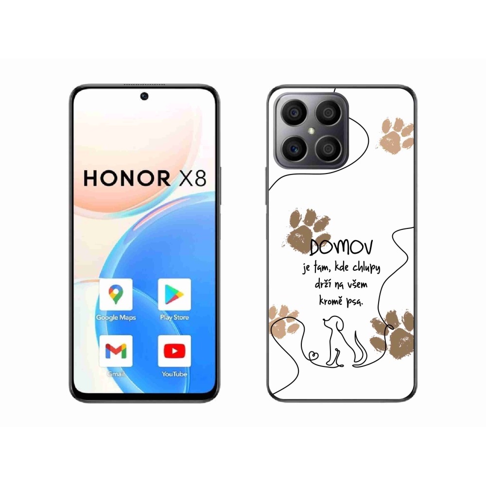 Gélový kryt mmCase na Honor X8 4G - psí motív biele pozadie