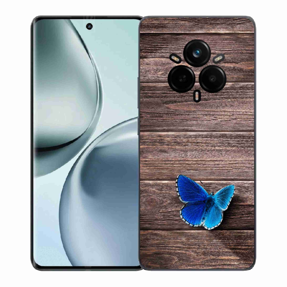 Gélový kryt mmCase na Realme 14 Pro+ 5G - modrý motýľ 1