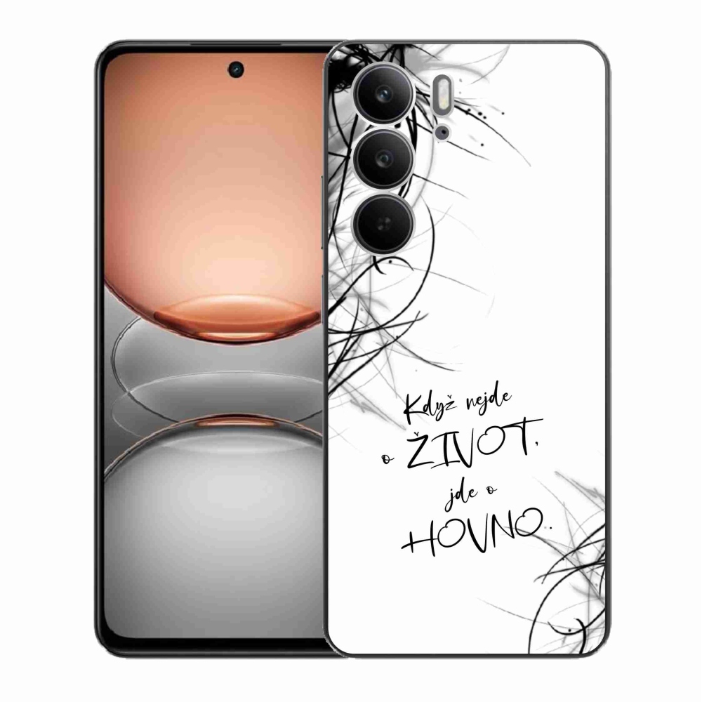 Gélový kryt mmCase na Realme C75 - vtipný text 16 biele pozadie