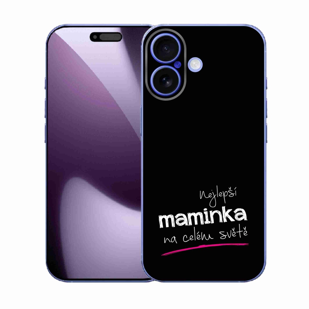 Gélový kryt mmCase na iPhone 17 - najlepšia mamička 4 čierne pozadie