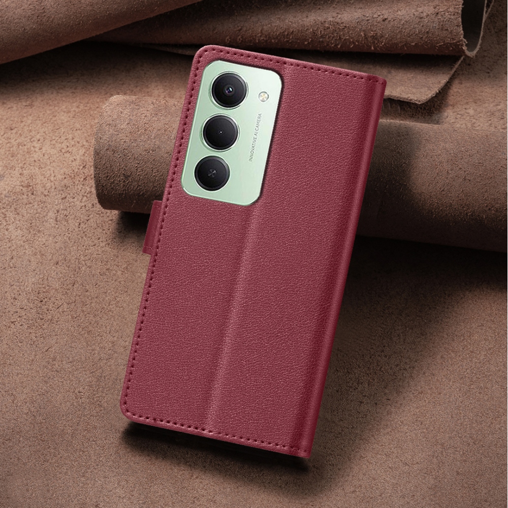 BINFEN knižkové púzdro na Xiaomi Redmi 15 5G (169mm) - červené