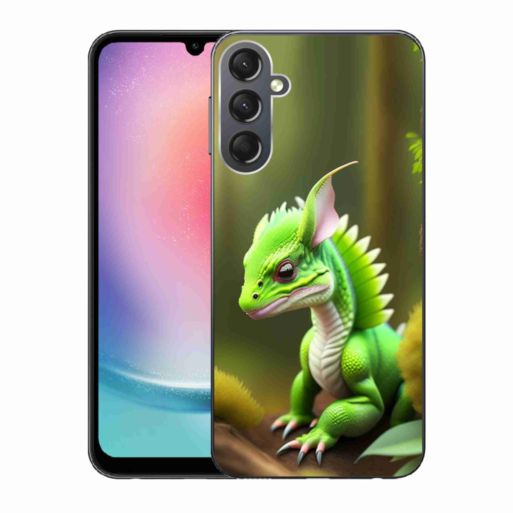 Gélový kryt mmCase na Samsung Galaxy A24 - zelený dráčik