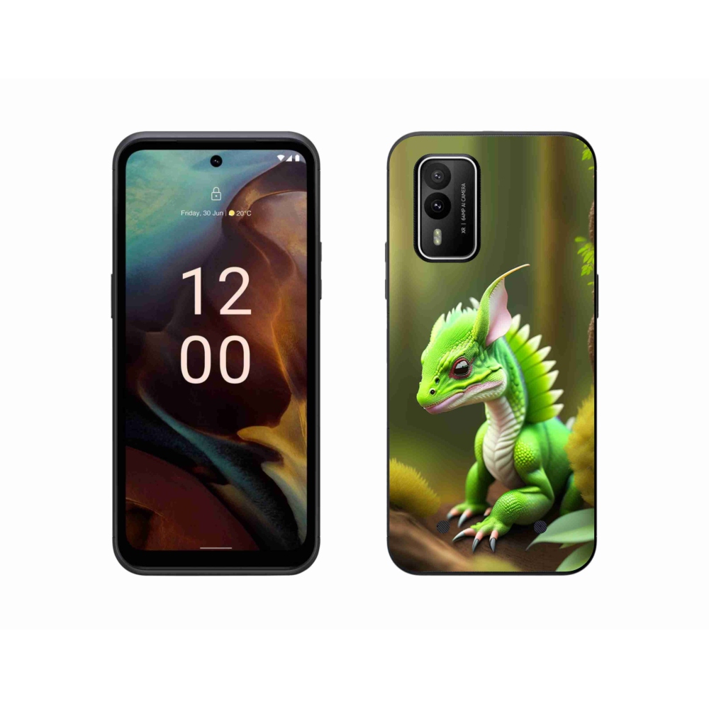 Gélový kryt mmCase na Nokia XR21 - zelený dráčik