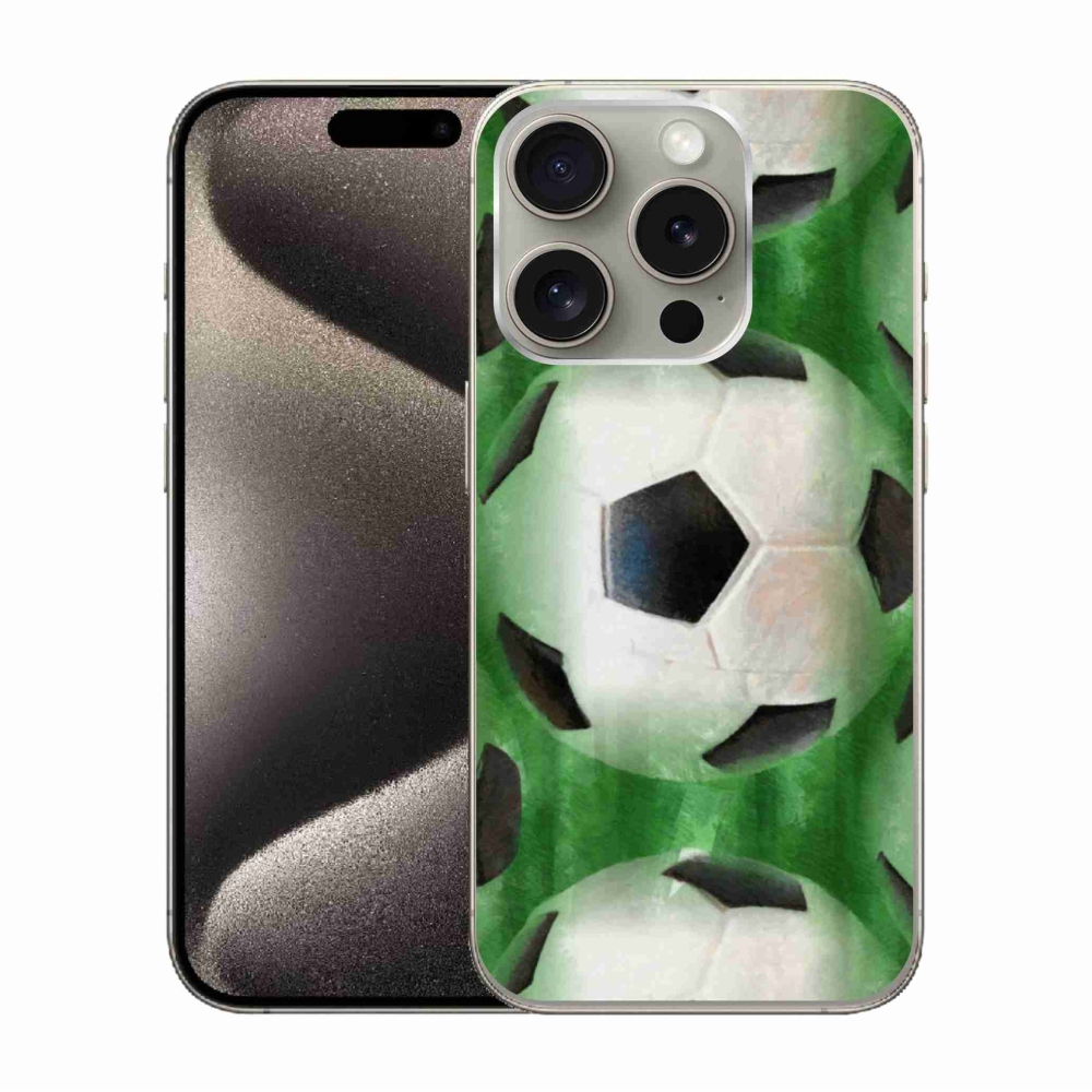 Gélový kryt mmCase na iPhone 15 Pro - futbalová lopta