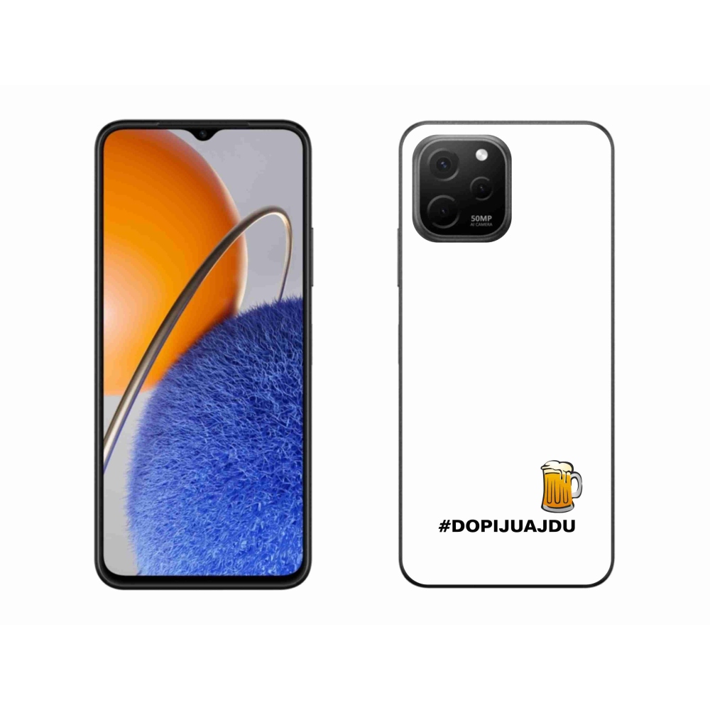 Gélový kryt mmCase na Huawei Nova Y61 - pivný motív 1 biele pozadie