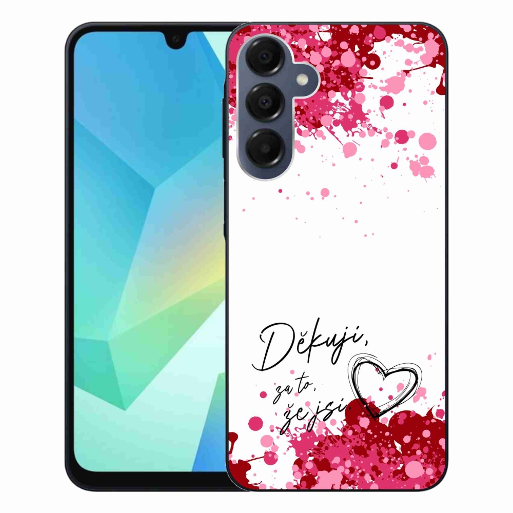 Gélový kryt mmCase na Samsung Galaxy A16 4G/5G - zamilovaný text 2 biele pozadie